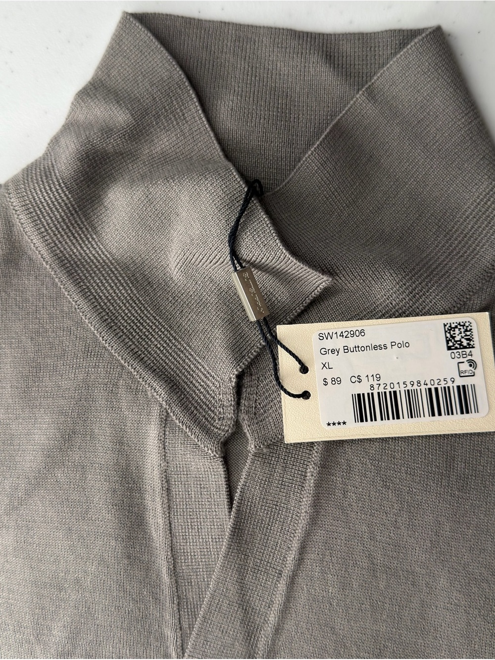 Suitsupply Men's Polo Knit Shirt in Grey - Picture 5 of 5